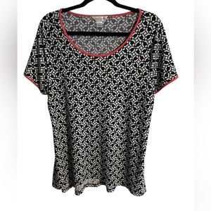 Christopher & Banks Geometric Stretch Tee